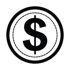 dollar sign icon circle vector art silhouette 