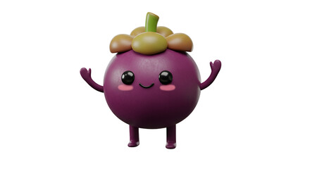 Cute Mangosteen Cartoon Character