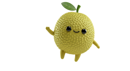 Yellow Fruit Cartoon Character With Arms and Legs