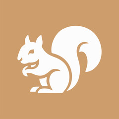 Vector squirrel symbol in clean silhouette style for branding and logo identity