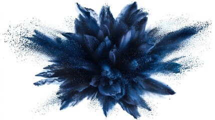Elegant powder explosion flying on a white background
