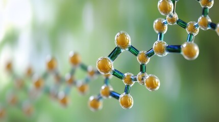 Detailed illustration of a molecular structure in focus.