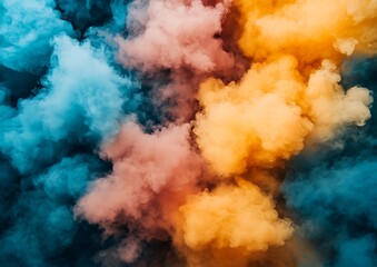 Colorful Smoke Clouds in Dark Background