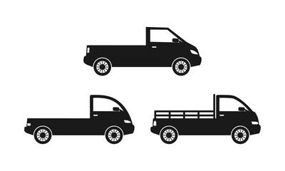 Set of pick up vehicle illust...