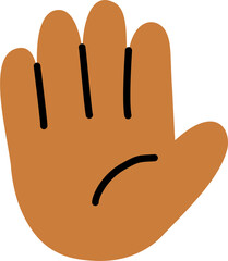 Brown Color Hand Drawing Hello Emoji