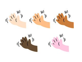 Color Skin Hello Emoji Collection