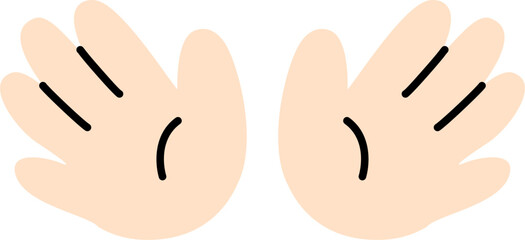 Hello Emoji Color Skin Fair Color Hand Drawing Hi Emoji. Cute Stye.