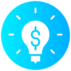 money idea vector round glyph icon