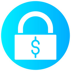 locked money vector round glyph icon