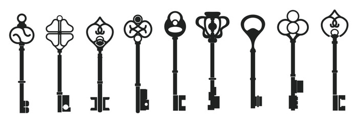 Classic key vector design with various ornaments