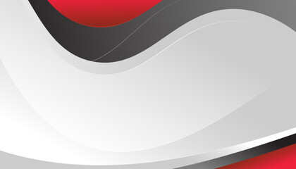 Abstract grey and red wavy corporate background.