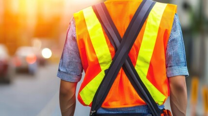 Expert carpenter wearing safety gear on a construction site, realistic, no logos, stock photo style