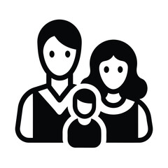 family trio icon mother baby father optional vector art silhouette