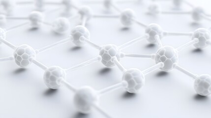Complex molecular structure design in white.