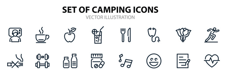 Health and Wellness icons with White Background