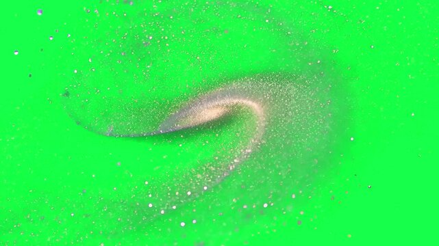 Space galaxy animation, transparent 4K video, green screen