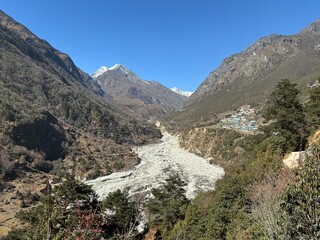 Valley in the Himalayas near Thamo Village, Nepal