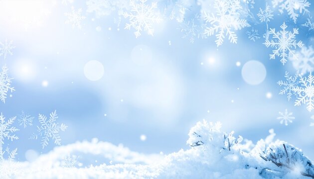 雪の結晶と冬のイメージ背景