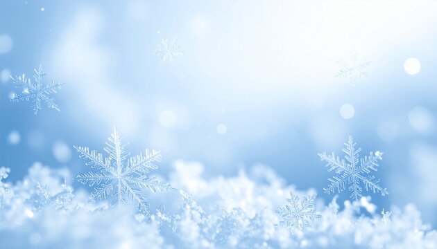 雪の結晶と冬のイメージ背景