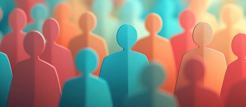 Abstract Diverse Crowd of People Illustration for Community and Teamwork