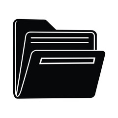 file folder document icon vector art silhouette