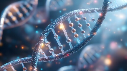 Detailed illustration of dna structures in motion.