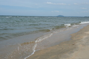 Obraz premium Sandy beach and sea for background