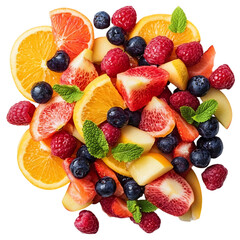 Luscious Fruit Salad Medley with Citrus and Oranges Isolated on Transparent Background