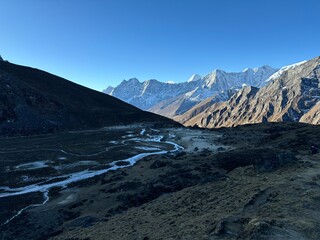 Blue River Nepal a Valley in the Himalayas, Nepal