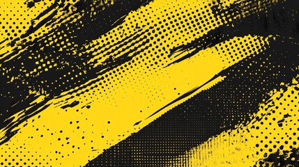 Abstract Grunge Texture with Bold Yellow and Black Contrasting Elements