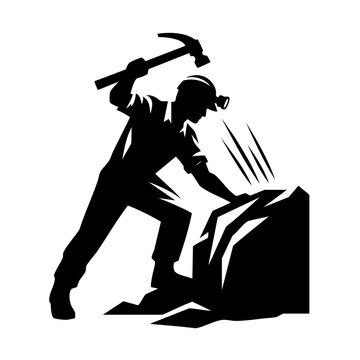 recommend clip art: Miner at Work: Striking Rock, Coal Mining, Industrial Labor