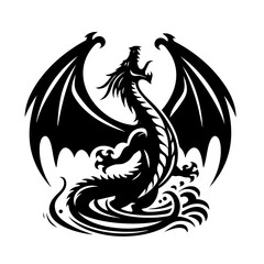 Majestic Black Dragon: Mythical Creature of Fantasy and Power