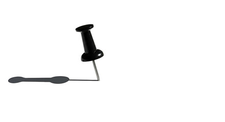 Black Pin on Transparent Background