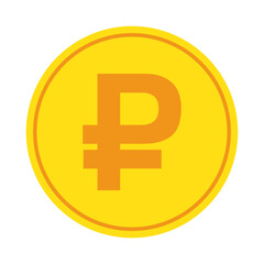 Obraz premium Russian ruble currency symbol isolated on transparent background