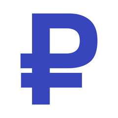 Obraz premium Russian ruble currency symbol isolated on transparent background