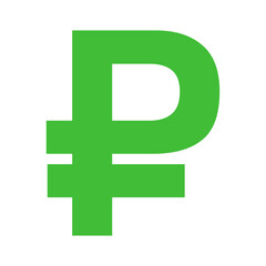 Obraz premium Russian ruble currency symbol isolated on transparent background