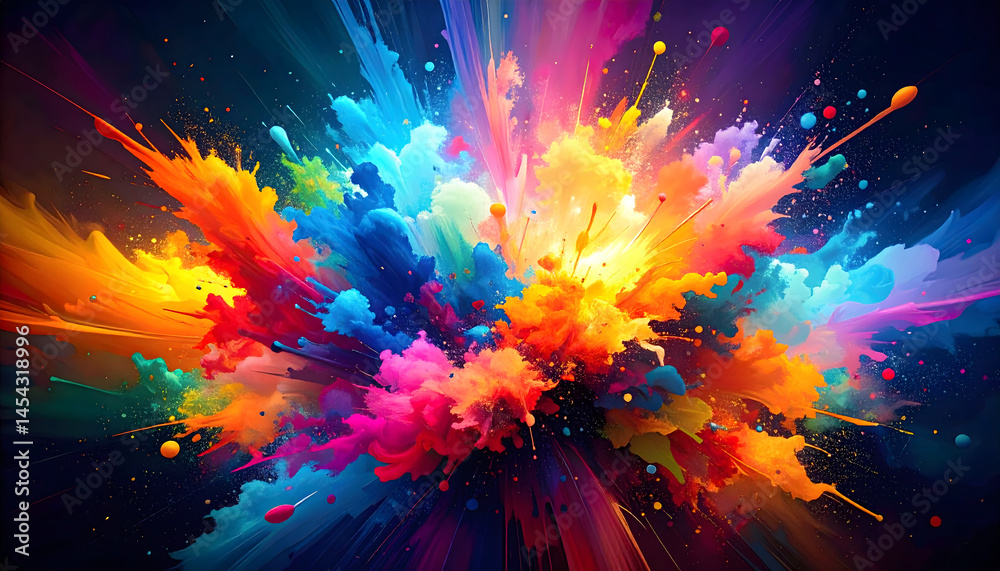 Poster an abstract colorful explosion creates a vibrant and dynamic wallpaper with an array of vivid colors