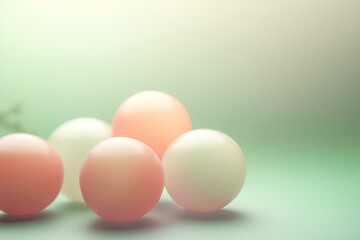 easter eggs on green