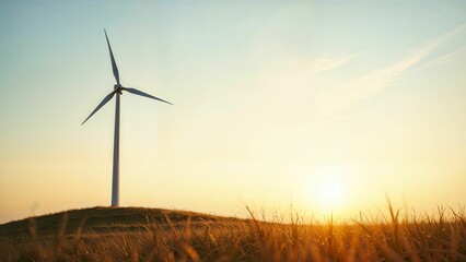 Obraz premium Wind Turbine at Sunrise