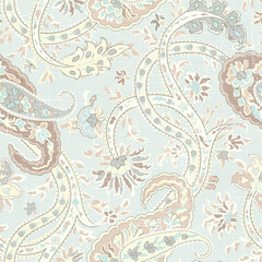 Obraz premium Paisley pattern, great design for any purposes. Seamless texture background, Paisley seamless pattern. Fantastic flower, leaves. Batik style painting. Vintage background
