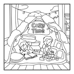 Cozy Routine Coloring Pages For Kids
