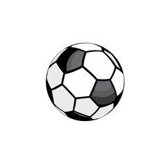 Classic black and white soccer ball on a white background