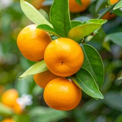  mandarin shantang tree in the garden, close up