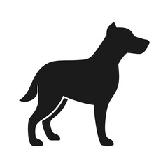 Obraz premium Dog silhouette vector flat illustration design on white background