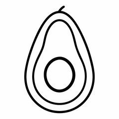 Avocado outline icon on white background
