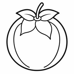 Persimmon outline icon on white background
