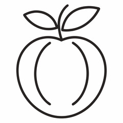 peach outline icon on white background