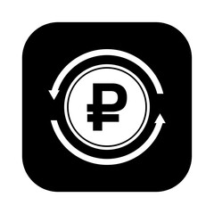 Russian ruble currency symbol isolated on transparent background