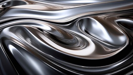Black and Silver Liquid Metal Flow Texture