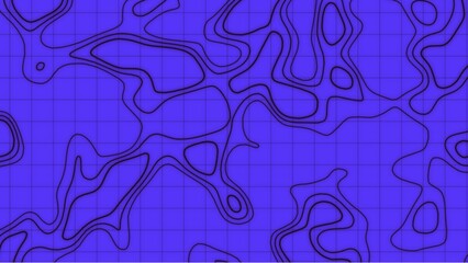 abstract map topographic background, Waves On blue Background